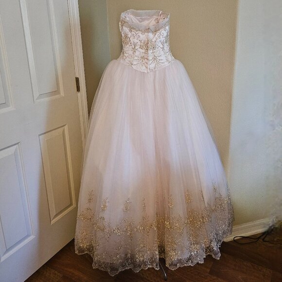 Gorgeous Light Blush Pink Formal Ball Gown Dress - Picture 7 of 12